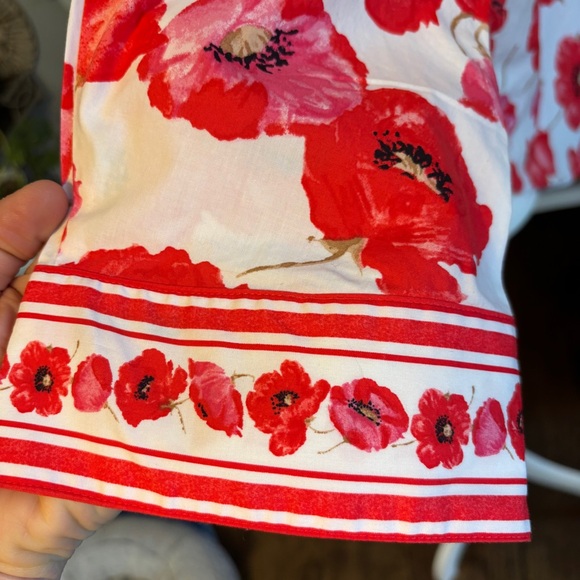 Talbots Womens Popover Blouse Poppy Red Blouse Size Medium Spring Vacation - Picture 5 of 8